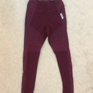Gymshark Maroon Full-Length Leggings - Size Small